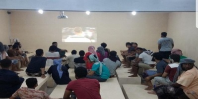 نصب شاشات لمشاهدة مباريات كأس العالم لنزلاء إصلاحية بئر احمد بعدن