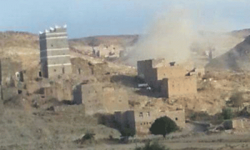 مليشيا الحوثي تقصف  قرى آهلة بالسكان في الضالع 