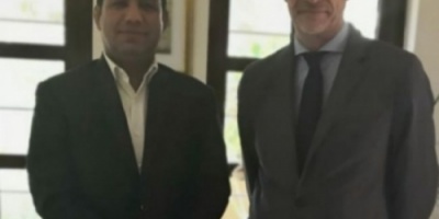 الأستاذ عادل صادق الشبحي ممثل خارجية #المجلس_الانتقالي يلتقي السيد كريستيان تستو السفير الفرنسي لليمن