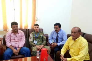 مدير العلاقات العامة لقوات الحزام الامني محافظة لحج يبحث مجال العمل المشترك مع رئاسة الجمعية الوطنية