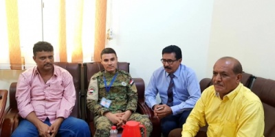 مدير العلاقات العامة لقوات الحزام الامني محافظة لحج يبحث مجال العمل المشترك مع رئاسة الجمعية الوطنية