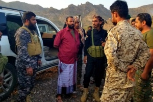 قائد الحزام الامني يستقبل قافلة دعم لجبهات الضالع من لواء حماية المنشآت 