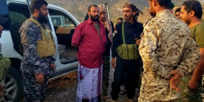 قائد الحزام الامني يستقبل قافلة دعم لجبهات الضالع من لواء حماية المنشآت 
