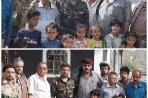 الكلدي يقدم واجب العزاء لأسرة الشهيد سيف هادي في مسقط راسه بالضالع 