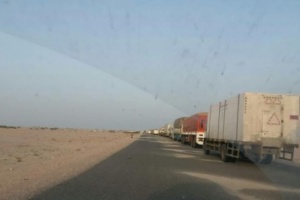 قيادة التحالف تفتح الطريق الساحلي الرابط بين #عدن و#المكلا بعد إغلاقه بسبب زحف الكثبان الرملية