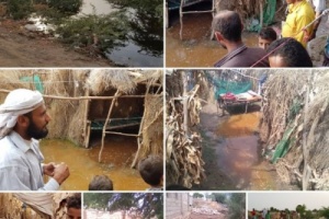 مدير الوحدة التنفيذية لإدارة مخيمات النازحين يقوم بزيارة تفقدية لمخيم  النازحين في أبين 