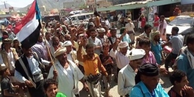 مظاهرة حاشدة للانتقالي في أبين بمناسبة أعياد أكتوبر المجيدة 