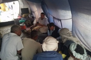 لجنة النازحين في مديرية قعطبة تزور مواقع نازحي سهدة 
