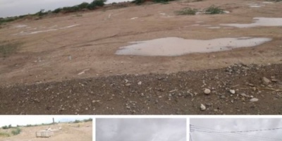 هطول أمطار غزيرة على مناطق خنفر في محافظة أبين 