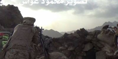 قوات اللواء الخامس مقاومة بجبهة تورصة  تفشلل تسلل لمليشيات الحوثي على موقع الشجفاء.