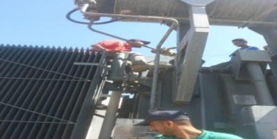 البدء بإعمال صيانة محطة بير فضل التحويلية الجديدة