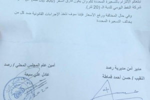 شرطة مديرية رصد تواصل نزولها لضبط أسعار بيع المشتقات النفطية. 
