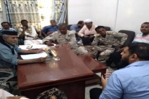 الحوتري يستقبل بعثة الصليب الأحمر في ابين.