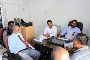 لجنة مكافحة كورونا بانتقالي حضرموت تزور مشروع المستشفى العسكري بالمنطقة الثانية وتدعم عيادتها الطبية بالمستلزمات الطبية 