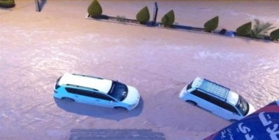 اضرار مادية كبيرة جراء تدفق السيول بوادي حضرموت