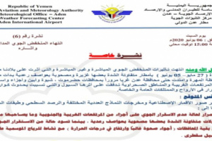 مركز الأرصاد يؤكد انتهاء المنخفض الجوي وآثارة في اليمن.