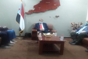 اللواء بن بريك يناقش مع أطباء بلا حدود الوضع الصحي في عدن