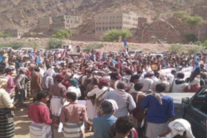 تظاهرة مؤيدة للمجلس الانتقالي في شبوة 