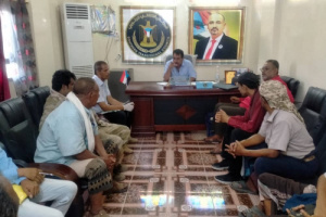 رئيس انتقالي لحج يلتقي بالقيادة المحلية لانتقالي مدينة الخضراء 