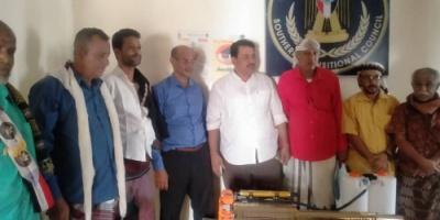 *بدعم الجالية الجنوبية انتقالي لحج يتسلم مضخات رش ضبابي*