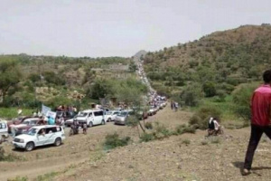 مسيرة حاشدة في الحجرية لرفض التواجد الاخواني