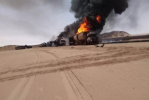 اشتباكات عنيفة أدت إلى احتراق عدد من ناقلات النفط في مأرب 