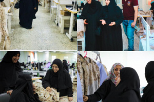 دائرتا المراة والطفل وحقوق الإنسان تتفقدا معمل الخياطة لإدارة الامداد والتموين العسكري بعدن