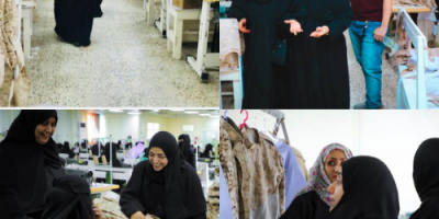 دائرتا المراة والطفل وحقوق الإنسان تتفقدا معمل الخياطة لإدارة الامداد والتموين العسكري بعدن
