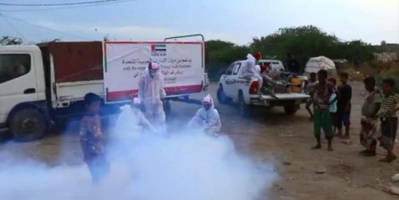  الهلال الأحمر الإماراتي يدشن حملة الرش الضبابي الرابعة لمكافحة الأوبئة في المخا
