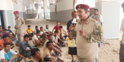 التوجيه المعنوي لقوات الإسناد والدعم يزور اللواء الثامن صاعقة بأبين