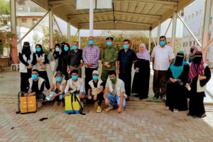 بحضور نائب شرطة مديرية صيره  أمجد الصبيحي تدشن المرحلة الثانية للرش والتعقيم لحملة انا متطوع انا مستعد في ثانويات كريتر