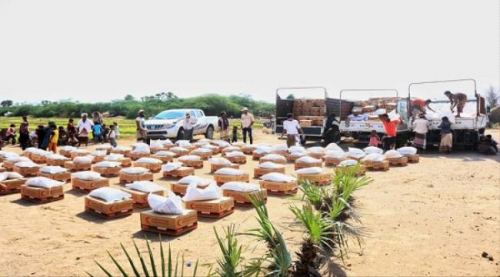 الهلال الأحمر الإماراتي يوزع 16 طنا من المساعدات الإغاثية لنازحي الحديدة