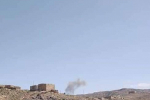 مدفعية المقاومة الجنوبية في ثره تدمرموقع للمليشيات الحوثية في بركان
