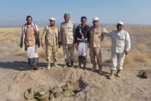 تفجير عددا من الالغام التي زرعتها المليشيات الحوثية في أبين
