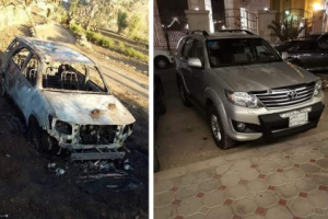 مجهولون يقومون بإحراق سيارة مواطن في إب