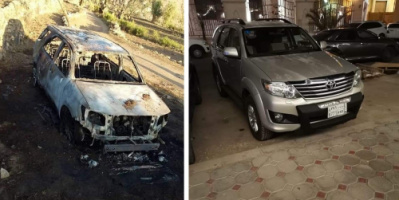 مجهولون يقومون بإحراق سيارة مواطن في إب