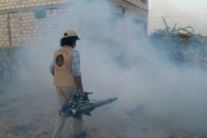 انتقالي الشحر ينفذ حملة رش ضبابي في حي الانصار والمنصورة