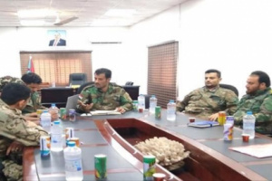 العميد الربيعي يترأس الإجتماع الدوري لقادة قطاعات الحزام الأمني
