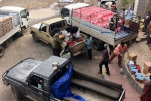 أبناء شكع يسيرون قافلة افطار وعشاء للأبطال في جبهات القتال بالضالع