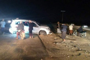 خسائر مادية في حادث مروري وسط مدينة عتق بشبوة