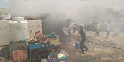 اندلاع حريق هائل في محل تجاري بالحبيلين
