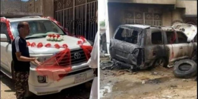 إحراق سيارة مغترب بعد خروجه من السعودية لقضاء إجازته في اليمن (صورة)