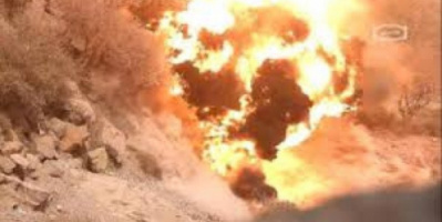 تفجير ألغام من مخلفات الحرب شرق العاصمة عدن