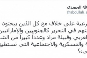 الجعيدي مستنكرا: الشرعية الإخوانية تعادي الجنوبيين وأصحاب الحق