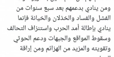 الجعيدي: دعم الشرعية على خياناتها يطيل الحرب 