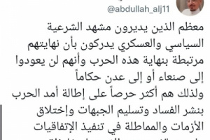 الجعيدي: الشرعية تتعمد إطالة الحرب للبقاء بالسلطة 
