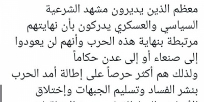 الجعيدي: الشرعية تتعمد إطالة الحرب للبقاء بالسلطة 