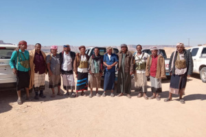 مشائخ ومقادمة واعيان وشخصيات وادي عمد يزورون النقطهة الشعبية بمنطقة عدب بوادي العين