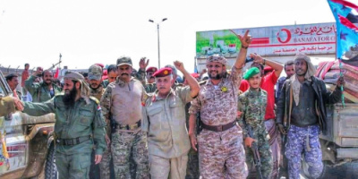 قيادات عسكرية وأمنية في عدن تستقبل أبطال ألوية العمالقة القادمين من شبوة 