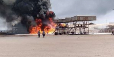 اندلاع حريق في مساكب شركة النفط بالبريقة
